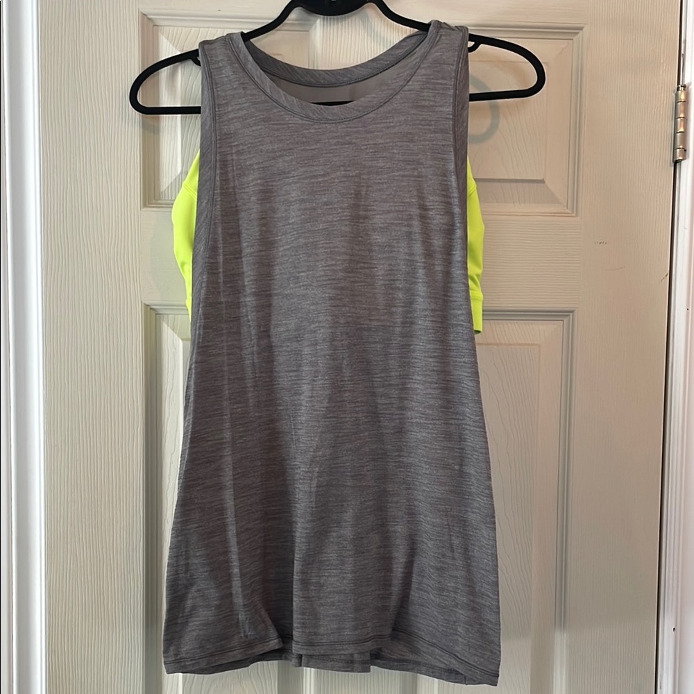 Lululemon Athletica Yellow and Gray Relaxed Tank Top